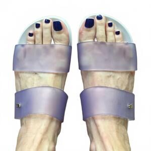 NEW MELISSA women's cosmic glittered sandals in clear